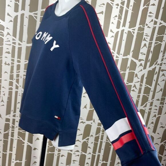 Tommy Hilfiger Sport Navy Blue French Terry Sweatshirt sz M - Picture 2 of 5